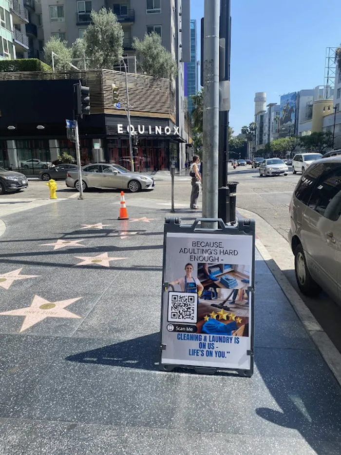 Concierge BNB Cleaners branded sign on a Los Angeles street