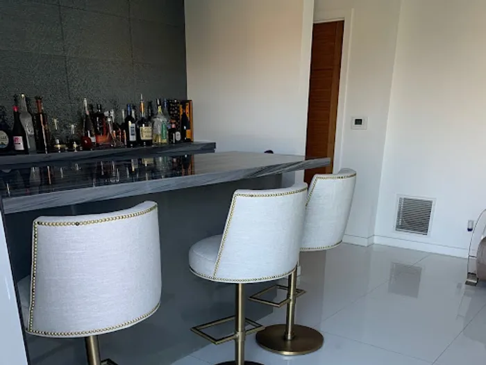 Bar counter with stools in a residential property