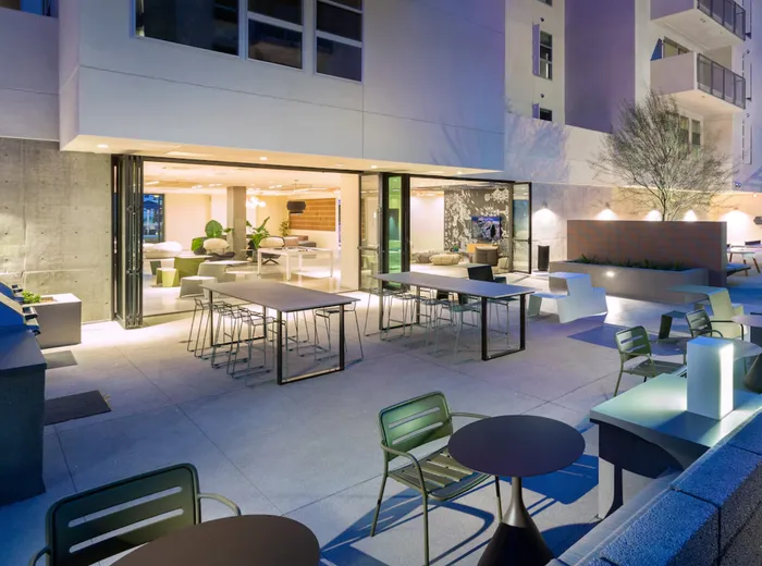 Outdoor terrace of a managed commercial property